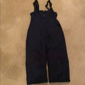 LL Bean kids size 5-6 snow bibs navy